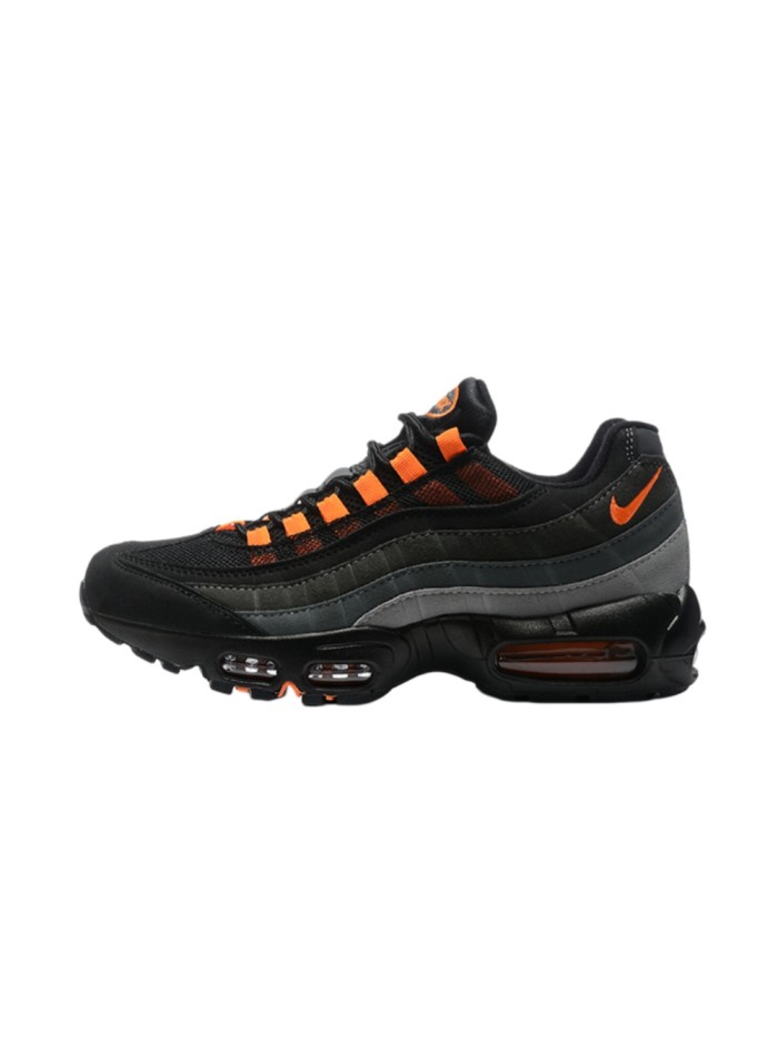 [plus-size shoes]Air Max 95 Black Grey Orange Mesh  Air Cushion Running Shoes 29045251