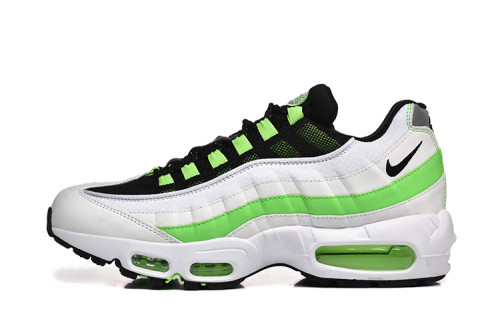 [plus-size shoes]Air Max 95 White Black Green  Mesh Air Cushion Running Shoes 29044778