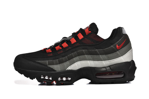 [plus-size shoes]Air Max 95 Black Grey Red Breathable Mesh  Air Cushion Running Shoes 29044772