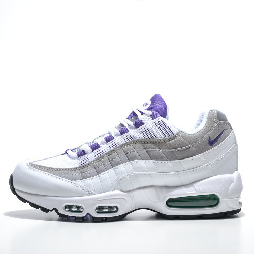 [plus-size shoes]Air Max 95 White Purple Gradient  Air Cushion Running Shoes 29045643