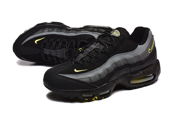 [plus-size shoes]@ir Max 95 Black Grey Yellow Sneakers Air Cushion Running Shoes 29044763