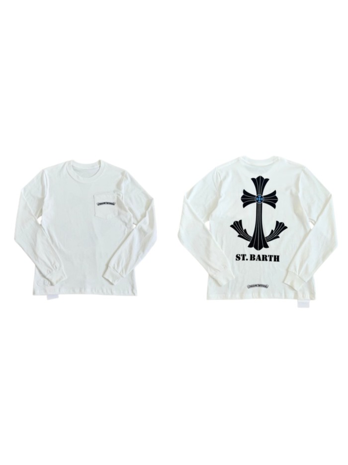 1:1 quality version Saint Barts Cross Anchor Print Long Sleeve T-Shirt 29045260