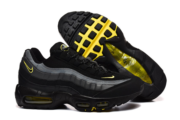 [plus-size shoes]@ir Max 95 Black Grey Yellow Sneakers Air Cushion Running Shoes 29044763
