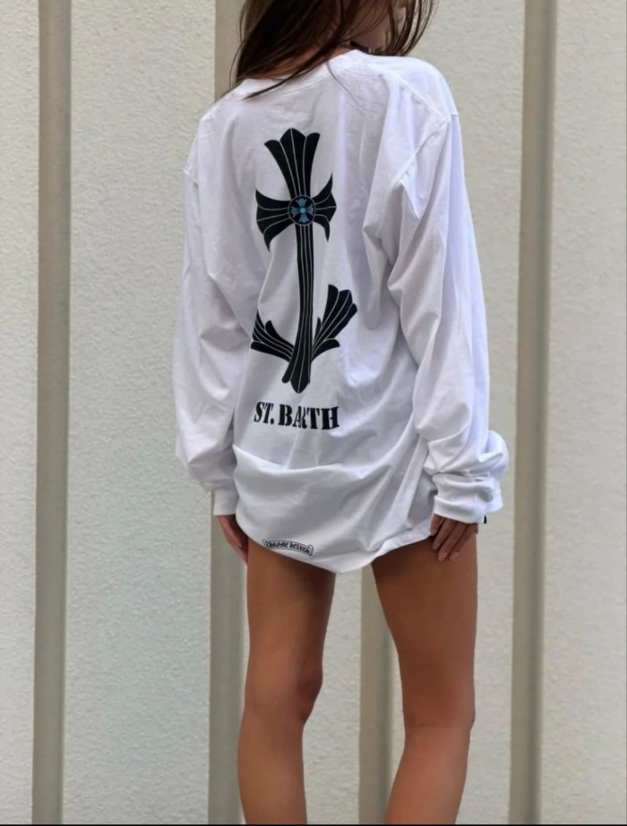 1:1 quality version Saint Barts Cross Anchor Print Long Sleeve T-Shirt 29045260