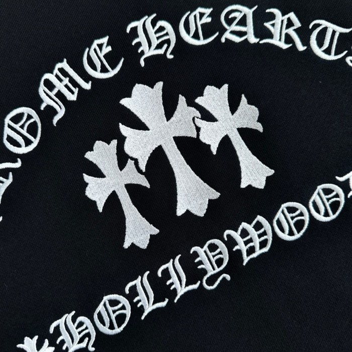 1:1 quality version Heavy-duty Silver Line Cross Embroidery Crew Neck Sweatshirt 29045267