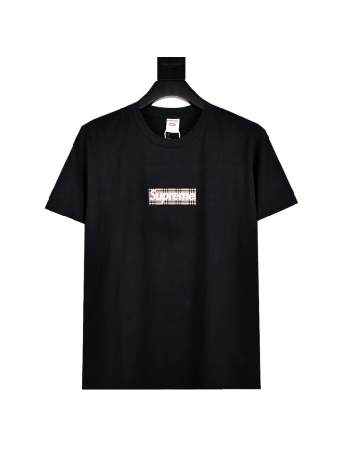 Tartan Plaid Box Logo Crew Neck Tee 2 colors 29047427