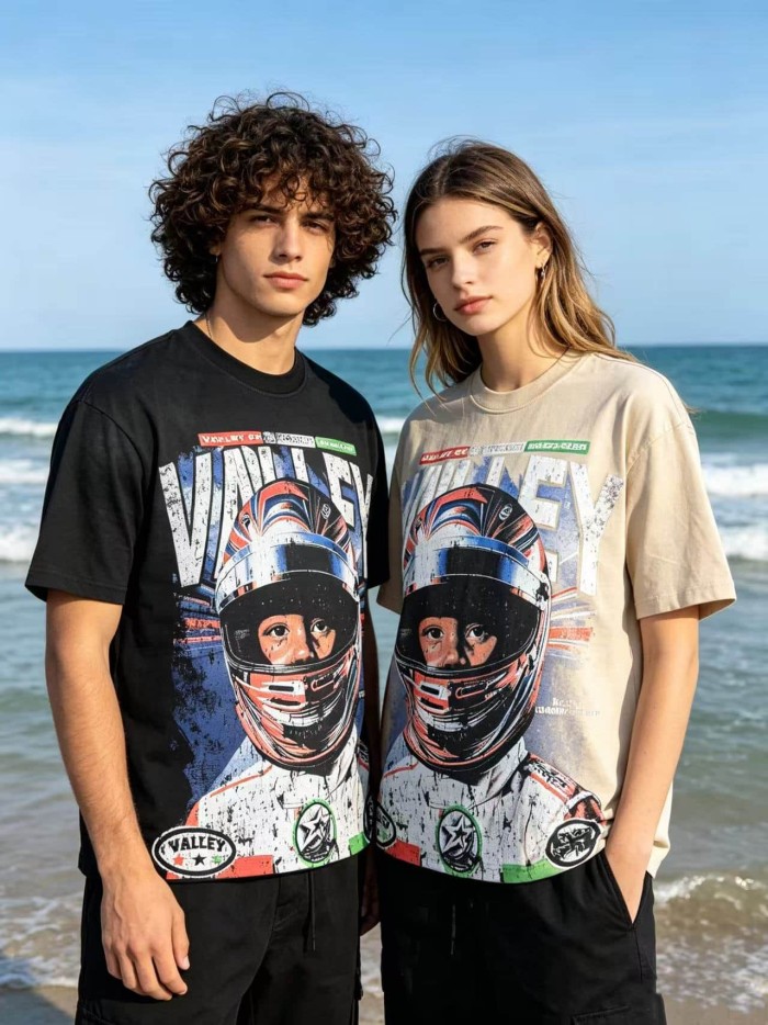 Red Racing Helmet Print Washed Tee 2 colors 29047371