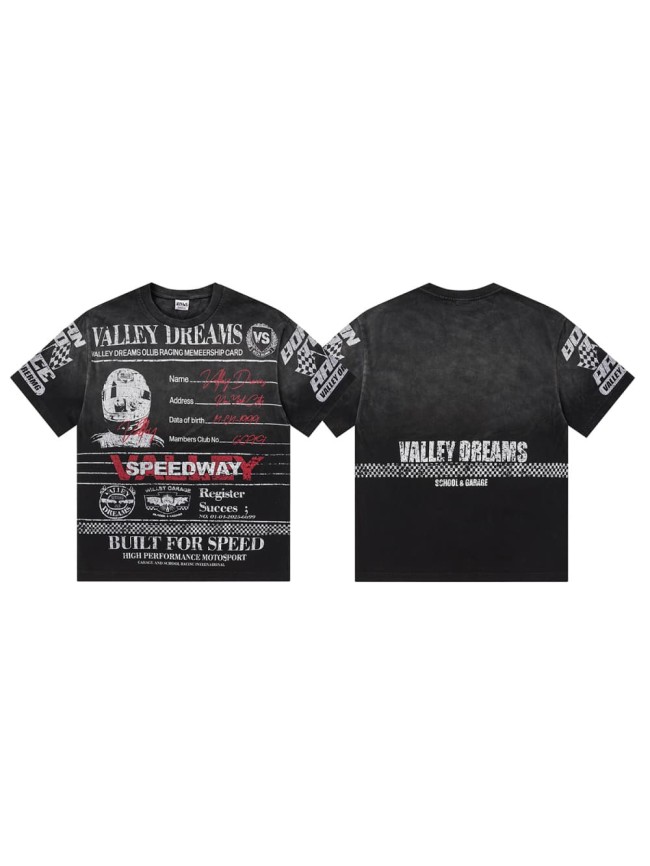 Racing Membership Card Print Washed Tee 29047379