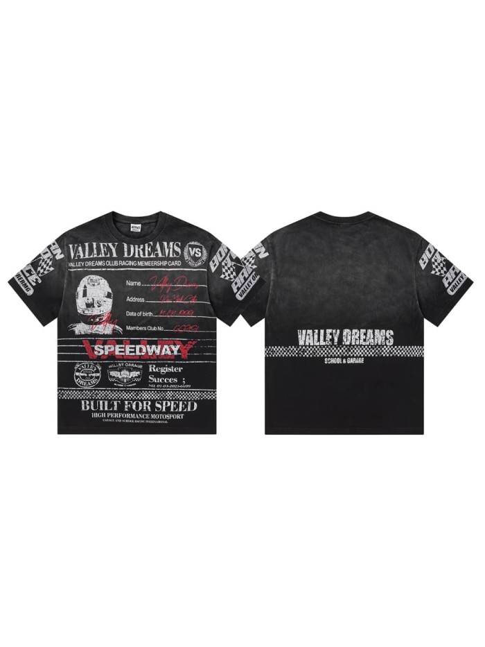 Racing Membership Card Print Washed Tee 29047379