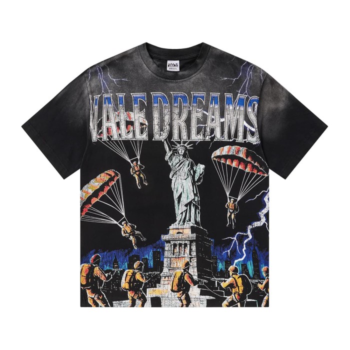 Statue Of Liberty Paratrooper Print Washed Tee 29047382