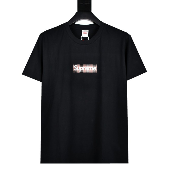 Tartan Plaid Box Logo Crew Neck Tee 2 colors 29047427