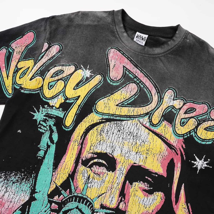 Jesus And Statue Of Liberty Print Washed Tee 29047381