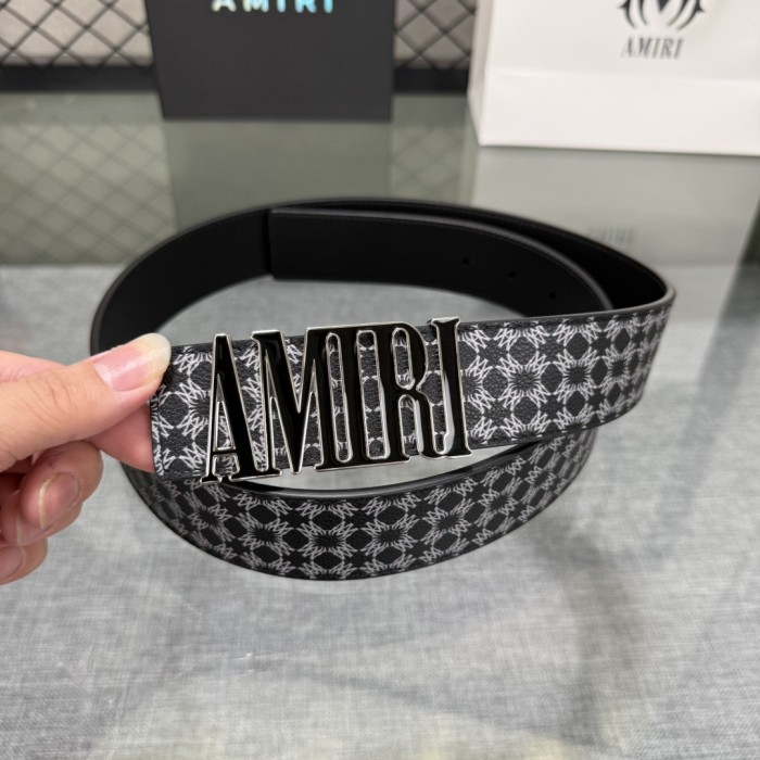 1:1 quality version Full-Print AM Logo Belt 5 colors 【Width 3.8 cm】28659912