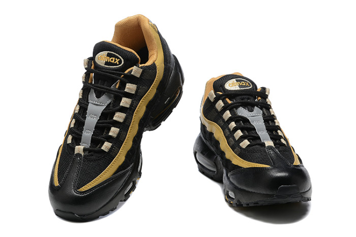 [plus-size shoes]@ir Max 95 Black Gold Gradient Wave Strip Running Shoes 29066608