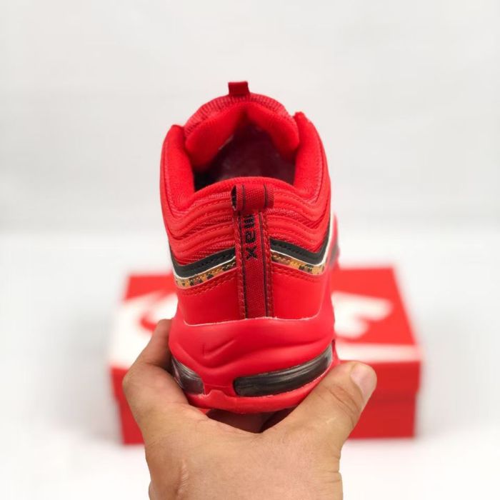 @ir Max 97 Red Leopard Print Strip Full-Length Air Cushion Running Shoes 29062799