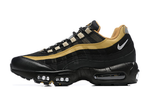 [plus-size shoes]Air Max 95 Black Gold Gradient Wave Strip Running Shoes 29066608