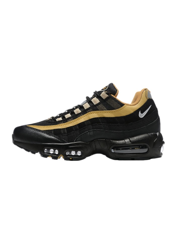 [plus-size shoes]@ir Max 95 Black Gold Gradient Wave Strip Running Shoes 29066608