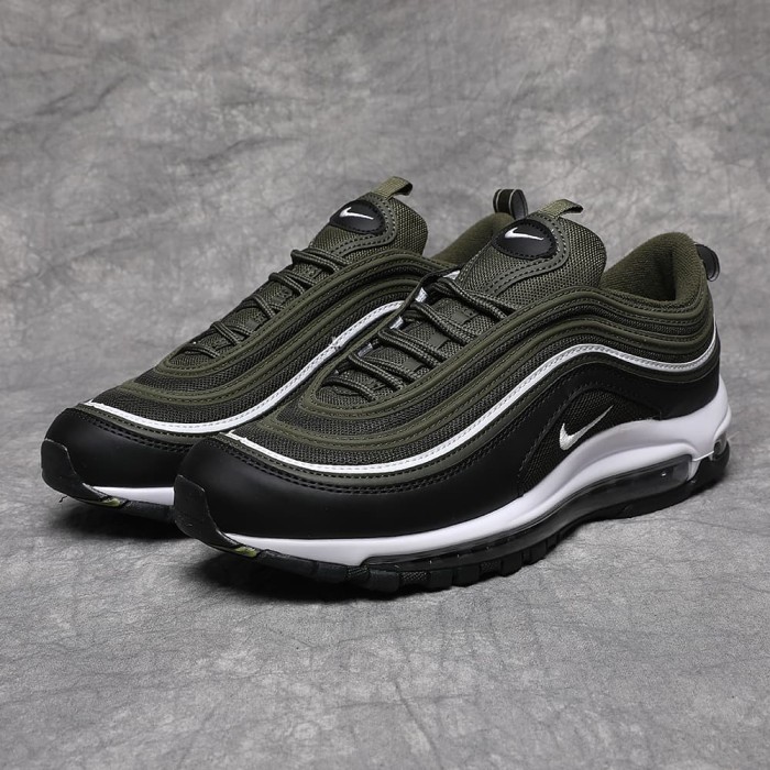 Air Max 97 Olive Green and Black Reflective Strip Casual Running Shoes 29062693