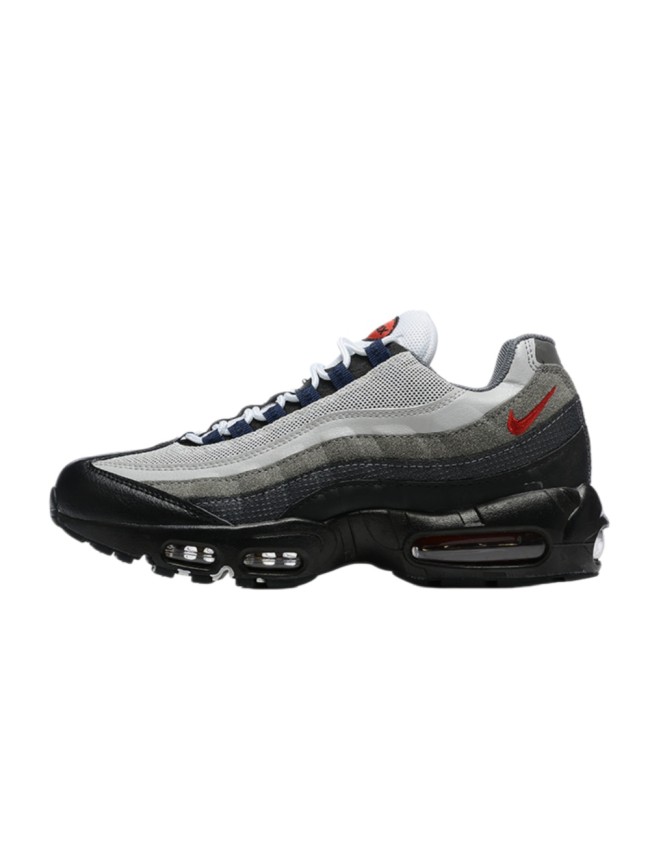 [plus-size shoes]Air Max 95 Black Grey Gradient Wave Strip Running Shoes 29066602