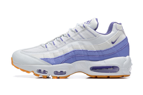 [plus-size shoes]Air Max 95 White Purple Gum Sole Air Cushion Casual Sneakers 29066521