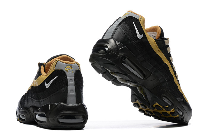 [plus-size shoes]@ir Max 95 Black Gold Gradient Wave Strip Running Shoes 29066608