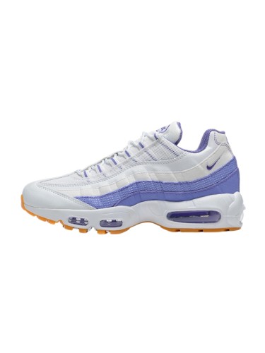 [plus-size shoes]Air Max 95 White Purple Gum Sole Air Cushion Casual Sneakers 29066521