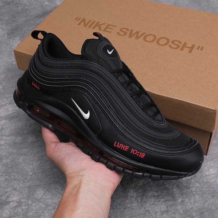Air Max 97  Black Red  LUKE 10:18  Print Full-Length Air Cushion Sneakers 29063959