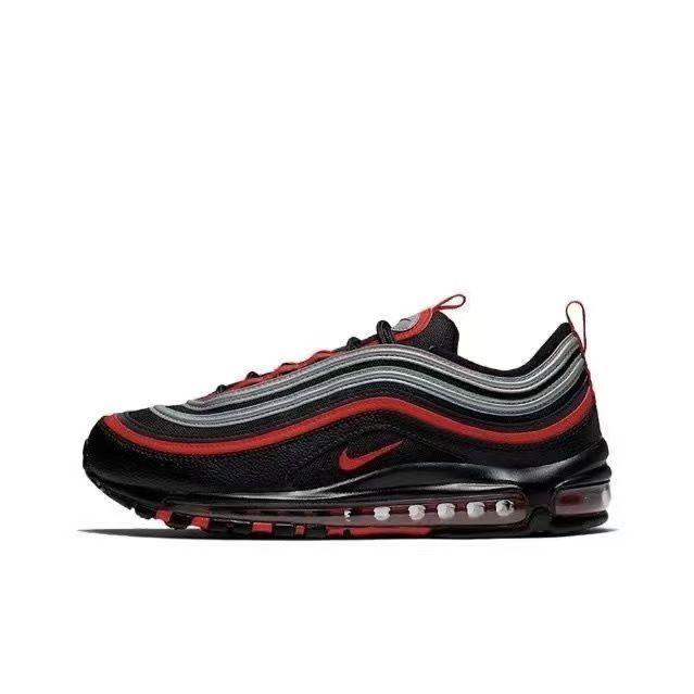 @ir Max 97 Black Red Silver Reflective Strip Full-Length  Air Cushion Sneakers 29064400