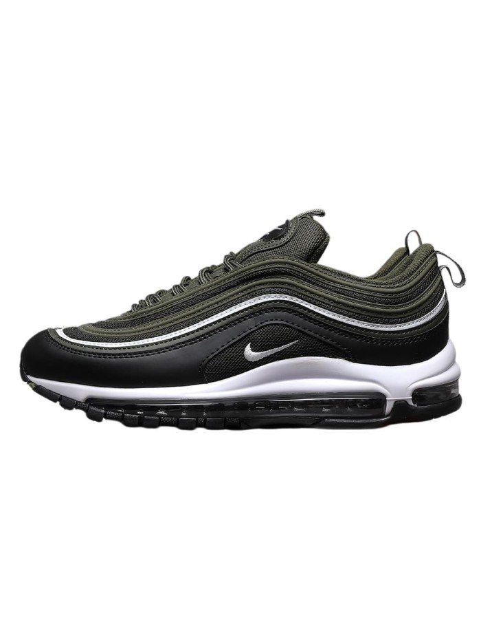 Air Max 97 Olive Green and Black Reflective Strip Casual Running Shoes 29062693