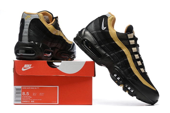[plus-size shoes]@ir Max 95 Black Gold Gradient Wave Strip Running Shoes 29066608