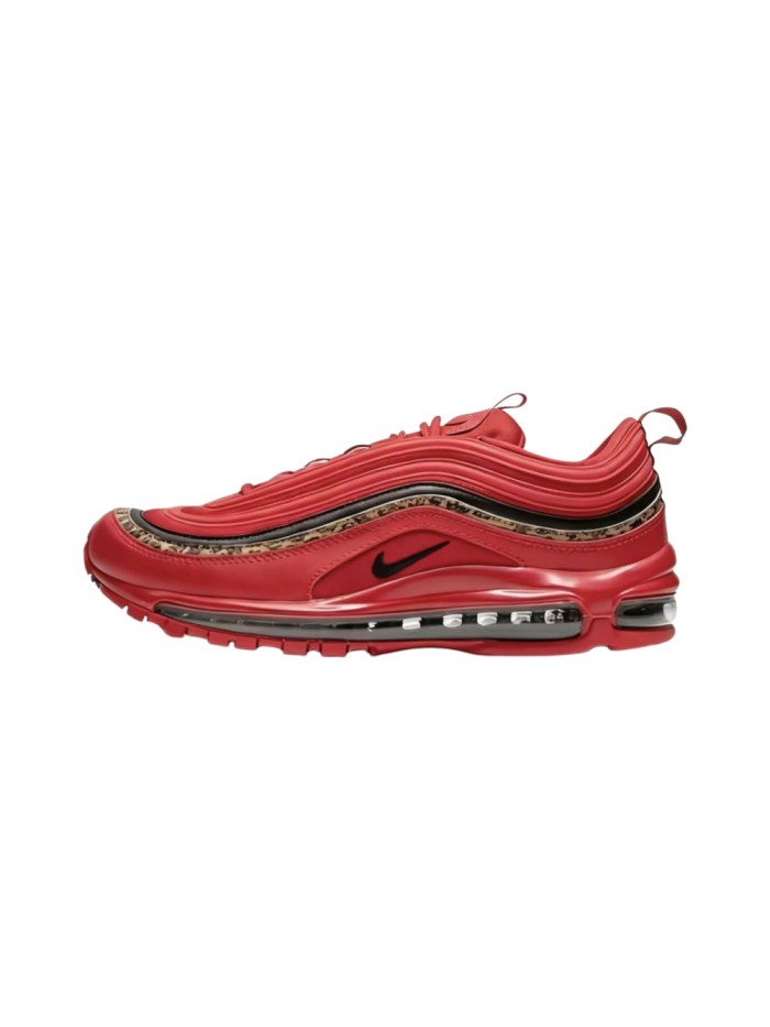 @ir Max 97 Red Leopard Print Strip Full-Length Air Cushion Running Shoes 29062799