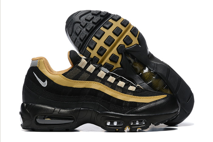 [plus-size shoes]@ir Max 95 Black Gold Gradient Wave Strip Running Shoes 29066608