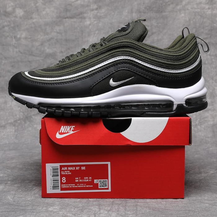 Air Max 97 Olive Green and Black Reflective Strip Casual Running Shoes 29062693