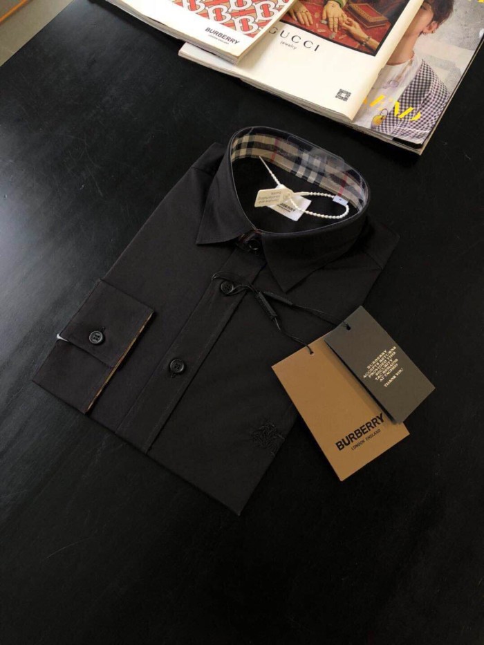 1:1 quality version Check Inner Collar Embroidered Long Sleeve Shirt 4 colors 29069302