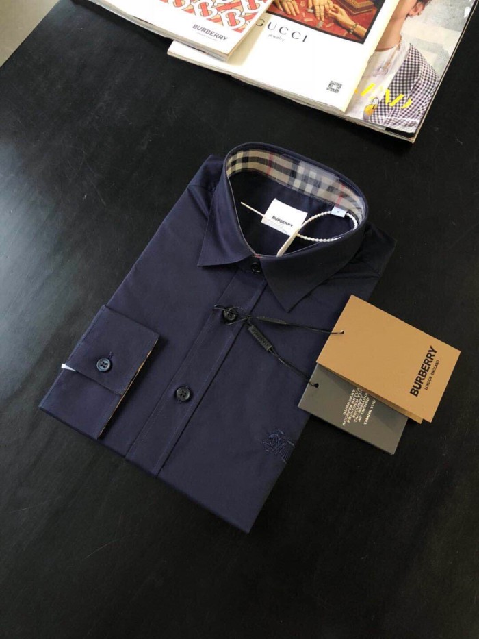 1:1 quality version Check Inner Collar Embroidered Long Sleeve Shirt 4 colors 29069302