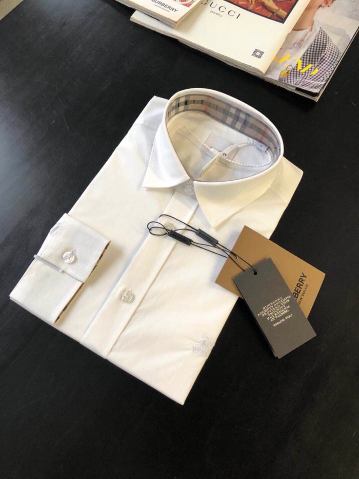 1:1 quality version Check Inner Collar Embroidered Long Sleeve Shirt 4 colors 29069302