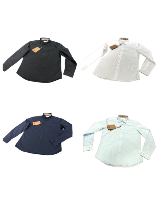 1:1 quality version Check Inner Collar Embroidered Long Sleeve Shirt 4 colors 29069302