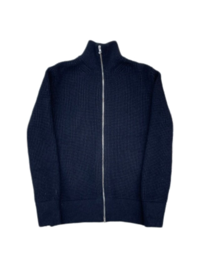 1:1 quality version Minimalist High-Neck Ribbed Zip-Up Knit Cardigan 29077600