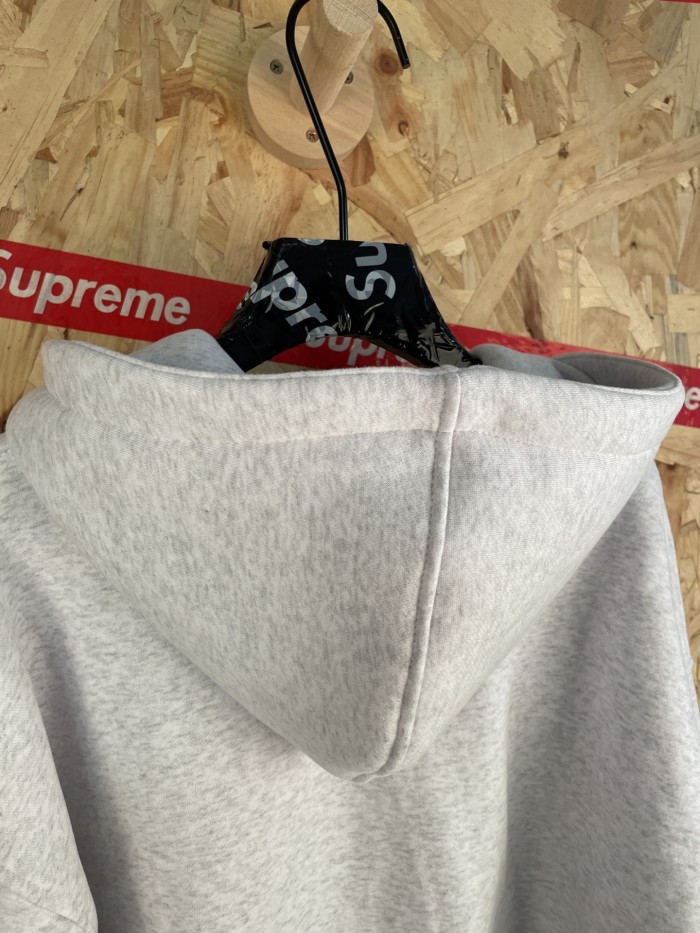 Chest Flocked Logo Zip Up Unisex Hoodie 29082092