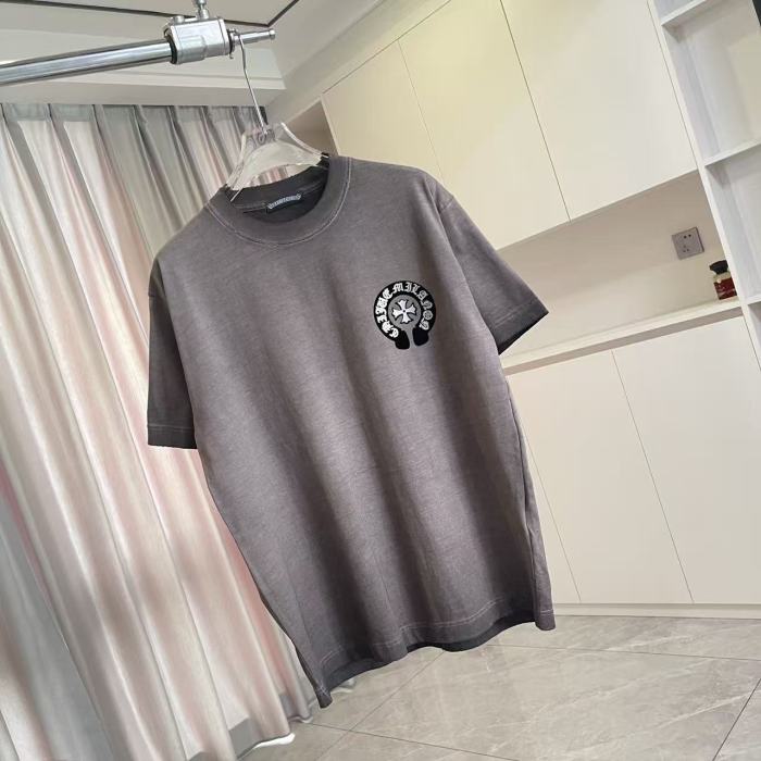 1:1 quality version Black and White Sanskrit Horseshoe Cross Logo Printed  Vintage Tee 4 colors 29082404