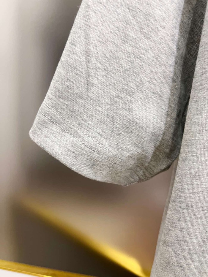 1:1 quality version Cross Logo Printed Heather Grey Oversized Tee 29082519