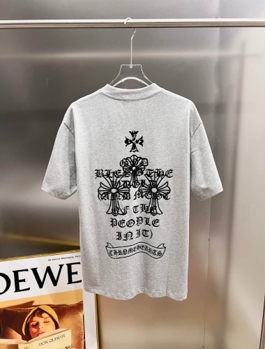 1:1 quality version Cross Logo Printed Heather Grey Oversized Tee 29082519