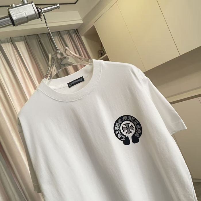 1:1 quality version Black and White Sanskrit Horseshoe Cross Logo Printed  Vintage Tee 4 colors 29082404