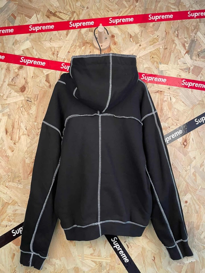 1:1 quality version American Street Style Contrast Stitching Flocked Logo Fleece Lined Hooded 29082095