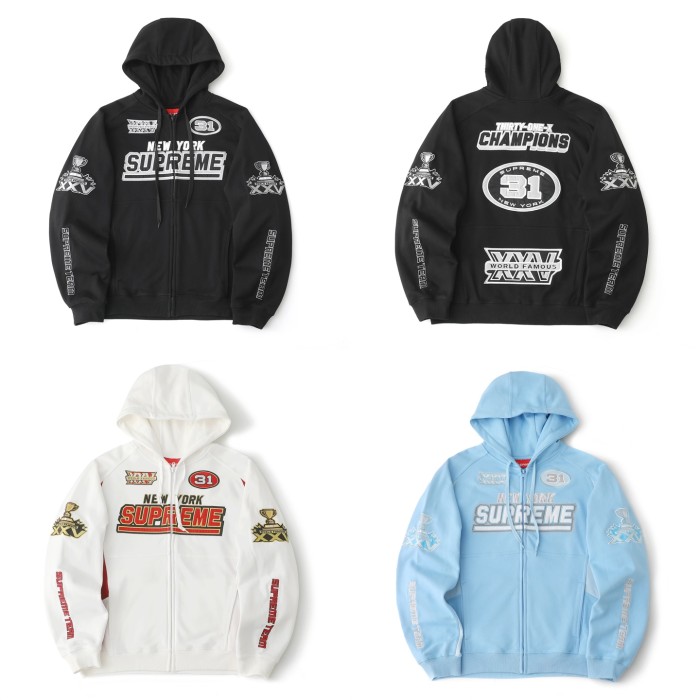 1:1 quality version Multi-Embroidered Champion Trophy Logo Zip Hoodie 3 colors 29082086