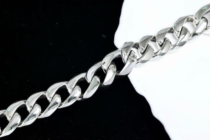 1:1 quality version Cross Dagger Embossed Sterling Silver Cuban Bracelet 29082259