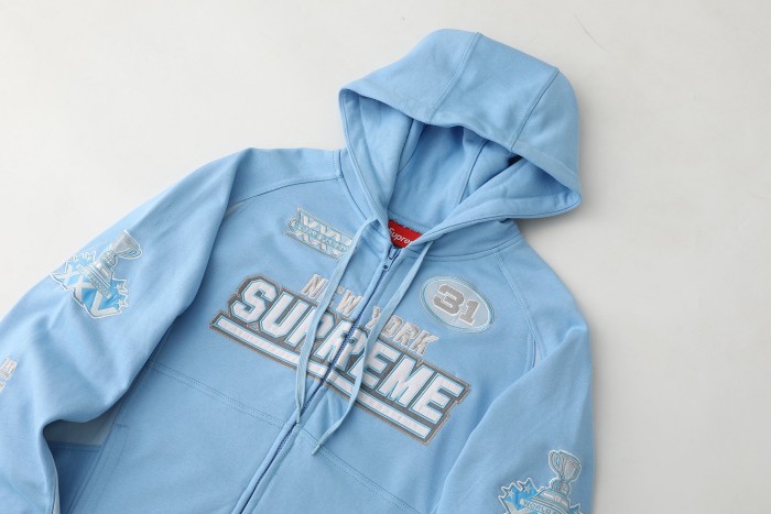 1:1 quality version Multi-Embroidered Champion Trophy Logo Zip Hoodie 3 colors 29082086