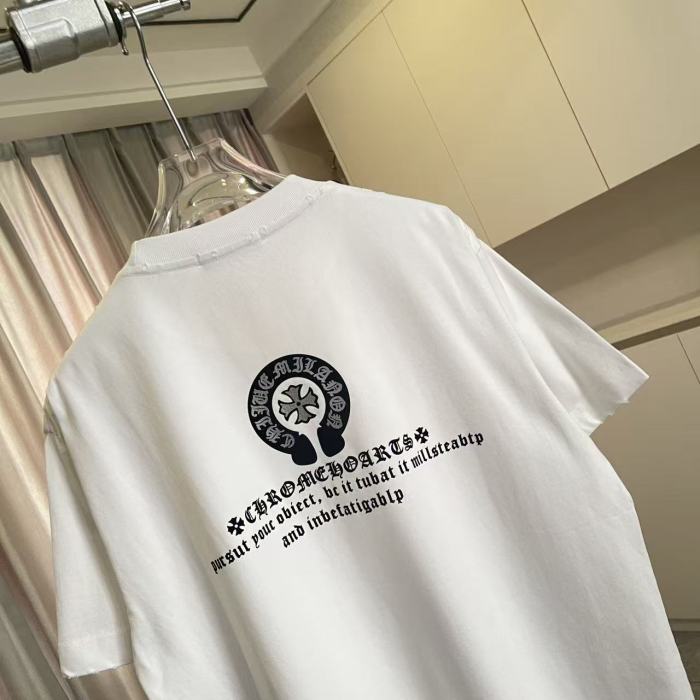 1:1 quality version Black and White Sanskrit Horseshoe Cross Logo Printed  Vintage Tee 4 colors 29082404
