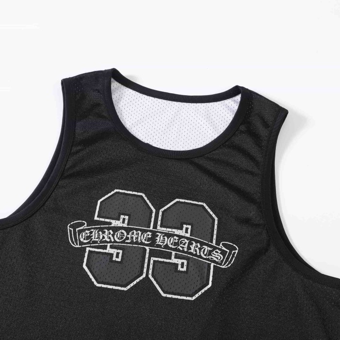 1:1 quality version 33 Logo Print Reversible Black White Mesh Sleeveless Tank Top Vest 29082290