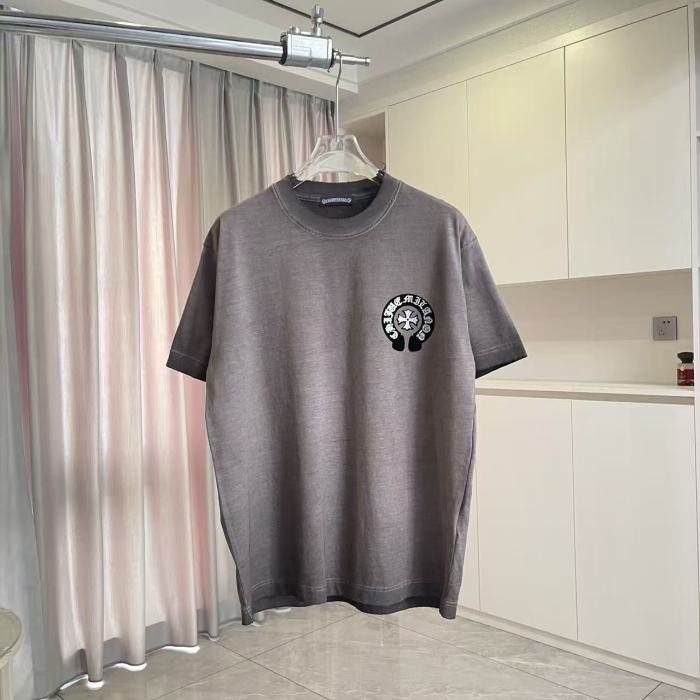 1:1 quality version Black and White Sanskrit Horseshoe Cross Logo Printed  Vintage Tee 4 colors 29082404